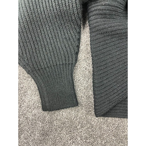 Chicwish Black Ribbed Knit Wrap Sweater Top For Women Size M 100% Acrylic NEW - Picture 6 of 11